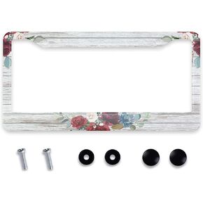 Smooffly Beautiful Green Mountain Landscape License Plate Frames Decorative Metal Personalize Front Car Tag Frames Aluminum License Plate Holder for Standard Us Canada 12.2 x 6.3 Inch