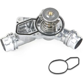 Aluminum Engine Coolant Thermostat Housing Assembly with Sensor Compatible with BMW E36 E39 E46 E53 E85 X3 X5 Z3 Z4 320i 323i 325i 328i 330i 525i 530i OE# 11537509227 11531437040 11531436823