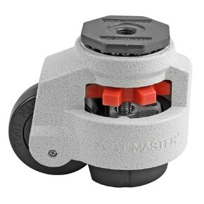 FOOTMASTER GD-100S Nylon Wheel and NBR Pad Leveling Caster, 1650 lbs, Stem Mounted with 0.63" Mounting Hole Diameter, Ivory Finish