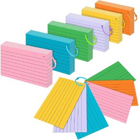 300 Pcs Index Cards 3x5 Ruled Flash Cards with Colorful Binder Rings Colored Studying Note Cards for School Office Supplies in Kuwait