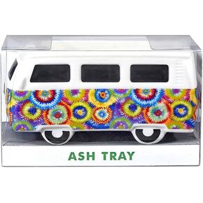 Fashioncraft Vintage Bus Ashtray Novelty Ceramic Cool Ashtrays, Colorful Burst Design, Funny,Novelty,Retro,Vintage