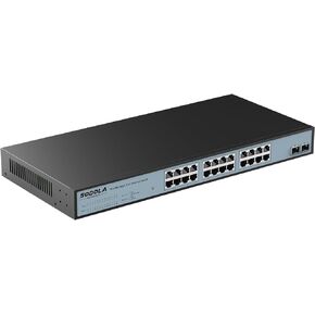 2.5G PoE Switch 75W，Unmanaged 6-Port POE Switch, 4 x 2.5G Base-T & 2 x 10G SFP+,IEEE802.3af/at, Plug & Play/ Desktop&Wall Mount PoE Network Switch