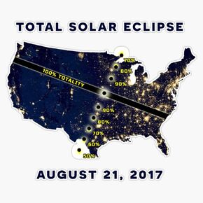 Total Solar Eclipse August 21, 2017 Bumper Sticker Vinyl Decal 5"