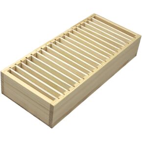 Alipis 1pc card storage box Wooden Name Badge Holder compartment storage shelf DIY business holder Wooden Name Stands wood business card holder Name Cards Organizer dog name tag holder