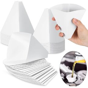 50 Pcs Disposable Paper Funnels for Motor Oil 10 Oz Large Engine Oil Funnel Single Use Paper Cone Funnel for Gas Car Oil Change Fluid Automotive Use Dispensers