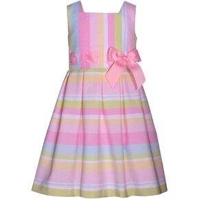 Bonnie Jean Easter Dress Spring Striped Dress for Baby Toddler and Little Girls