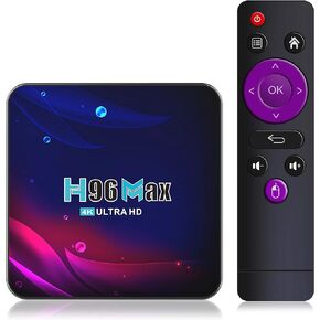 Smart TV Box 4G+64GB H96 Max Android 11.0 RK3318 Quad-Core with 2.4G WiFi 4K Ultra HD H.265 Streaming Media Player