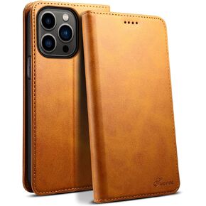 Case for iPhone 15 Pro,Luxury PU Leather Wallet Folio Phone Case with Kickstand Card Holder Magnetic Flip Shockproof Protective Cover for iPhone 15 Pro (6.1 inch), Khaki