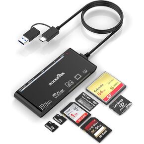USB C USB3.0 Memory Card Reader, 7 in 2 SD/XD/TF/CF/Micro SD/MS Memory Card Reader/Adapter/Hub for SD SDXC SDHC CF CFI TF Micro SD Micro SDXC Micro SDHC MS MMC UHS-I II,for Windows/Mac/Linux/Android