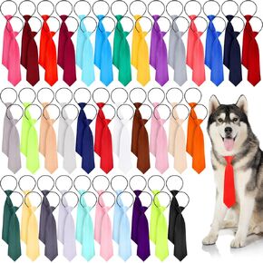 70 Pcs Dog Neck Ties Bulk, Adjustable Bow Ties for Medium Large Dogs, Pet Collar Grooming Accessories for Daily Wearing Photography Birthday Holiday Party Gift Favor, 35 Classic Solid Colors