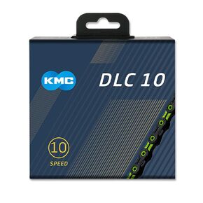 KMC 10-Speed DLC10 Series High-Performance Chain, Green, for Road/Mountain/Gravel; Shimano, SRAM, and Campagnolo Compatible, 116 Links, Missing Link Included
