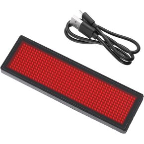 STOBOK Led Electronic Screen Aitags Led Name Tag Digital Message Display Board Name Tag Sign Message Display Tag Red Scrolling Text Message Led Advertising Board Label Nametags Pcv Mini