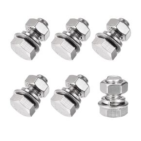 Hex Head Screws Bolts, Nuts, Flat & Lock Washers Kits (M8x20mm) 6Sets, 304 Stainless Steel Assortment Kit - for Home Appliance