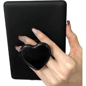 Cute Heart Expandable Collapsible Grip Stand Holder for Kindle eReaders iPhone and Smartphone(Black)