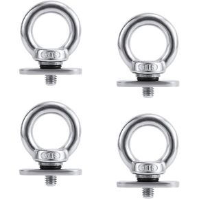 4pcs Track Mount Tie Down Eyelet, Stainless Steel Kayak Track Mount Tie Down Eye Bolt Tie Down Rings Marine Hardware for Kayak Canoe Bungee Cord
