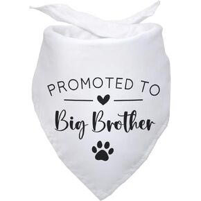Promoted to Big Brother White Pet Dog Bandanas Triangle Scarf Bandanas Bibs Birthday Party Props Gender Revealing Photo Props Accessories for Pet Dog Lovers Gifts