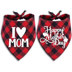 Mother's Day Dog Bandana, Happy Mother's day Cat Bandana for Large Medium Small Pets Puppies (Small)