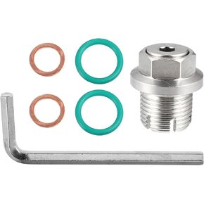 X AUTOHAUX 1 Set M18.1-1.5 x 15mm Oversize Piggyback Oil Drain Plug Stainless Steel Self Tapping Oil Pan Thread Repair Kit for Car Motorcycle Silver Tone