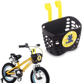 Kid's Bike Basket, Mini-Factory Cute Cartoon Pattern Bicycle Handlebar Basket for Boys Black - Dinosaur in Kuwait