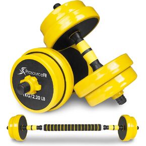 ProsourceFit Adjustable Dumbbell & Barbell Weight Set, 2-in-1 Free Weights Available 55Lbs, Home Gym Equipment