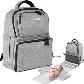 Baby Diaper Bag Backpack,With Detachable Portable Changing Pad, 15 Compartments, Multifunction Bag, Large Capacity Travel Bags for Newborn Boys&Girls