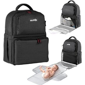 Baby Diaper Bag Backpack,With Detachable Portable Changing Pad, 15 Compartments, Multifunction Bag, Large Capacity Travel Bags for Newborn Boys&Girls