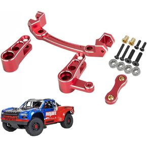 Aluminum Steering Assembly Steering Bellcrank for Arrma 1/8 Mojave 4S 4X4 BLX RC Car Upgrades Parts,Replace # ARA340200 (Red)