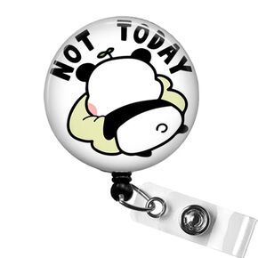 Funny Not Today Badge Reel, Cute Panda Badge Clip, Funny Not Today Teacher Gifts, Funny Nursing Student Badge Holder, Cute Animal Badge Reel