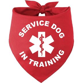 Service Dog in Traning Funny Red Pet Scarf Bandana Pet Walking Accessories for Puppy Triangle Scarf for Small Medium Large Dogs Birthday Party Photo Props Scarf Gifts for Pets and Dog Lovers