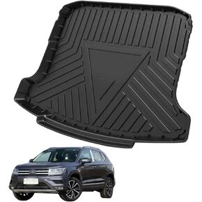 Custom Fit for Cargo Liner 2022-2023 2024 Volkswagen Taos (Only Fits FWD Models) - Black TPO All Weather Heavy Duty Waterproof Rear Cargo Tray Trunk Floor Mat Protector