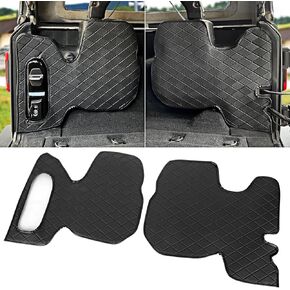 Maiker Trunk Protective Leather case PU Leather Cargo Sidewall Protector Compatible with 2018-2024 Jeep Wrangler JL JLU Interior Accessories Protective Cover, 2pc(Fit The subwoofer on The Right Side)