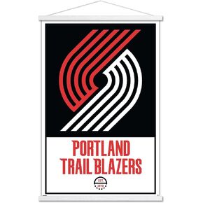 Trends International NBA Portland Trail Blazers - Logo 21 Wall Poster, 22.375" x 34", Print and Black Hanger Bundle