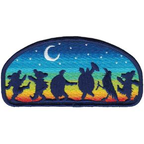 Grateful Dead Moondance Patch with Dancing Bears, Terrapins & a Crow - Iron On or Sew On, Multicolor, 4.5" X 2.25"