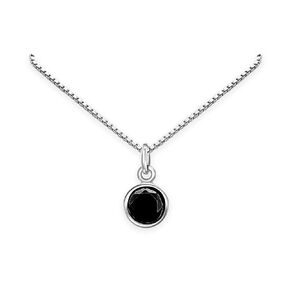 Tiny Black Onyx Disc Necklace, Sterling Silver Black Onyx Necklace, Layering Necklace (16 inches plus 2-inch extender)
