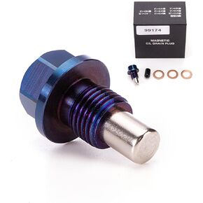 M12x1.5 titanium alloy Engine Oil Drain Plug with Neodymium Magnet, Copper Crush Washer (M12x1.5)