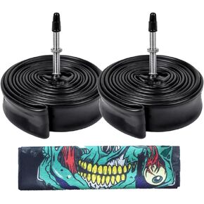 2 Pack 700x28/32C F/V48mm Presta Valve 48L Bicycle Inner Tire Tubes Compatible with 700x28 700x30 700x32 Road Bike Tire with One Outdoor Headwear