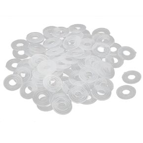 uxcell Plastic Flat Washers 11mm OD 5mm ID 1mm Thickness Sealing Gasket for Faucet Pipe Water Hose, White, Pack of 100