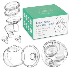 Wearable Breast Pump Parts Milk Collector Cup 27mm Flange Compatible with Momcozy/TSRETE S9/S12 Pump Replacement Parts, Extra 1pcs Duckbill Valve&Diaphragm