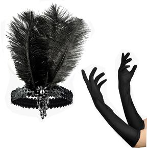 1920s فلابر عقال 20s ريشة غاتسبي العظيم خوذة إكسسوارات الشعر للنساء in Kuwait