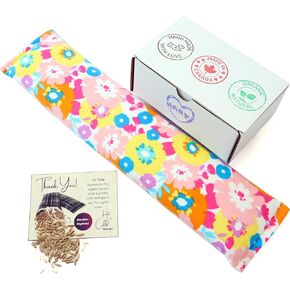 Microwave Heating Pad 19x5 Microwavable Hot Cold Pack for Pain Relief Reusable Oats Bean Bag Weighted Moist Heat for Neck, Shoulder, Cramps, Back Warm Compress. Sunflowers Pattern, Option 61