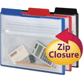 Smead Project Organizer with Zip Pouch, 1/3- Cut Tab, Letter Size, Assorted Colors, 3 per Pack (89618)