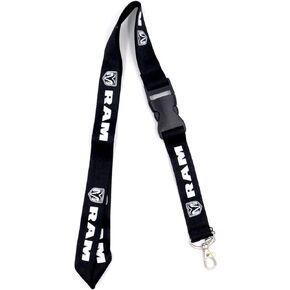 Au-TOMOTIVE GOLD Official Licensed for Dodge RAM White Word Black Universal Lanyard Neck Strap Key Chain