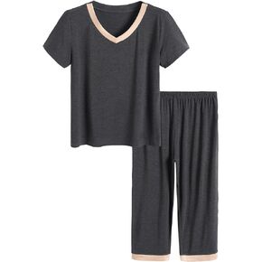 Latuza Women's Sleepwear Tops with Capri Pants Pajama Sets