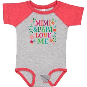 inktastic Mimi and Papa Love Me Baby Bodysuit