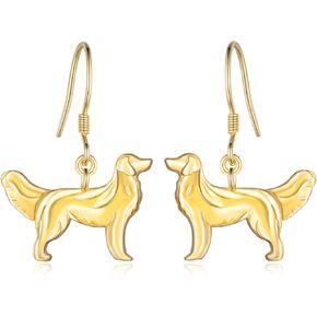 Cute Golden Retriever/Schnauzer/German Shepherd/Poodle/Yorkie Earrings 925 Sterling Silver Dog Dangle Earrings Dog Jewelry Gifts for Women Dog Lover