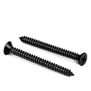 #10 x 1 Flat Head Wood Screw, Sheet Metal Screws, Stainless Steel 18-8 (304), Black Finish, 100 PCS