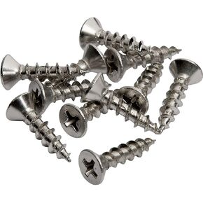 Desunia N.6 x 5/8inches Nickel Plated Flat Head Screws - N.2 Philips Drive - Ideal for Installation of Cabinet Hinge & Drawer Slides - 100 Screws