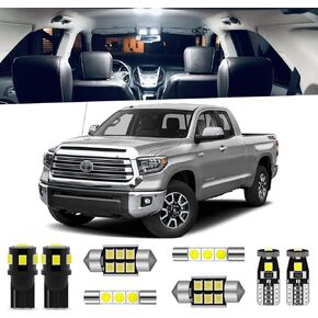 18pcs Tundra LED Interior Light Kit Package for Toyota Tundra 2007 2008 2009 2010 2011 2012 2013 2014 2015 2016 2017 2018 2019 2020 2021 + Cargo Lights, License Plate Lights, Install Tool