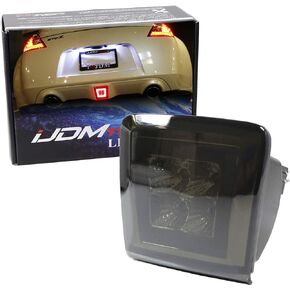 iJDMTOY OEM Red Lens LED Rear Fog Light Kit Compatible With 2013-17 Juke & 2017-up Sentra Nismo Version ONLY, Powered by Red LED as Brake/Rear Fog & White LED as Backup Reverse Lamp