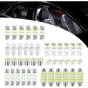 42 PCS Car LED Interior Light Bulb Kit, T10 31mm 36mm 41mm Reading Light Map Dome Trunk License Plate Light Bulb, 12V 50000H Long Life Bulb Replacement, Universal for Most Cars (White)